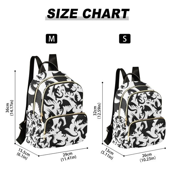 9577 Mini Backpack Silhouette Dragon Mini Backpack Purse Lightweight Small